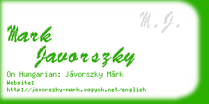mark javorszky business card